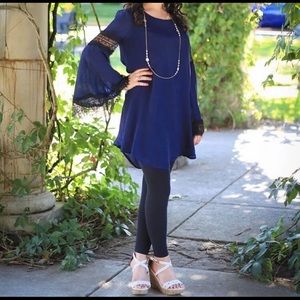 Navy blue boho dress